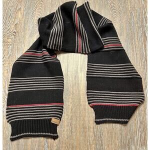 Vintage Y2K Fossil Striped Scarf Wool Blend Preppy Heritage